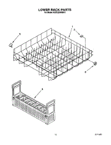 12 - Lower Rack parts for Kitchenaid Dishwasher KUDI22HWWH1 from AppliancePartsPros.com