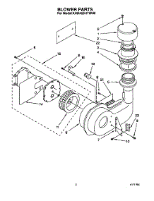 02 - Blower parts for Kitchenaid Dishwasher KUDA23HYWH0 from AppliancePartsPros.com