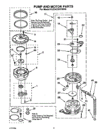 04 - Pump And Motor parts for Kitchenaid Dishwasher KUDA23HYWH0 from AppliancePartsPros.com
