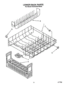 11 - Lower Rack parts for Kitchenaid Dishwasher KUDA23HYWH0 from AppliancePartsPros.com