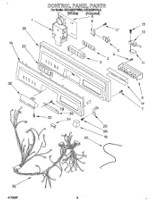 03 - Control Panel, Lit / Optional parts for Kitchenaid Dishwasher KUDA230YAL2 from AppliancePartsPros.com