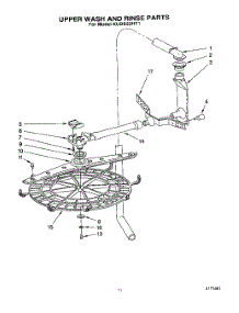 09 - Upper Wash And Rinse parts for Kitchenaid Dishwasher KUDS22HT1 from AppliancePartsPros.com