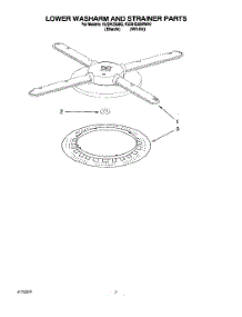 05 - Lower Washarm And Strainer parts for Kitchenaid Dishwasher KUDH230BWH0 from AppliancePartsPros.com