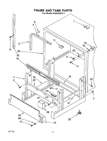 10 - Frame And Tank parts for Kitchenaid Dishwasher KUDS22HT1 from AppliancePartsPros.com