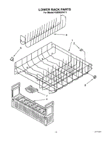 12 - Lower Rack parts for Kitchenaid Dishwasher KUDS22HT1 from AppliancePartsPros.com