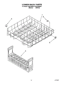 11 - Lower Rack parts for Kitchenaid Dishwasher KUDH230BWH0 from AppliancePartsPros.com