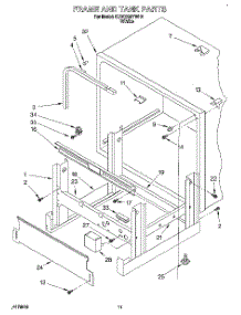 09 - Frame And Tank parts for Kitchenaid Dishwasher KUDD230YWH1 from AppliancePartsPros.com