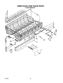 11 - Upper Rack And Track parts for Kitchenaid Dishwasher KUDS220T4 from AppliancePartsPros.com