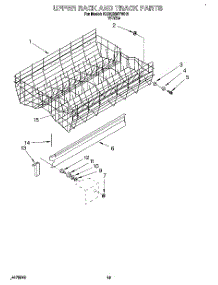 10 - Upper Rack And Track parts for Kitchenaid Dishwasher KUDD230YWH1 from AppliancePartsPros.com