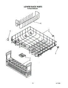12 - Lower Rack parts for Kitchenaid Dishwasher KUDS220T4 from AppliancePartsPros.com