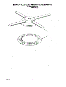 05 - Lower Washarm And Strainer parts for Kitchenaid Dishwasher KUDH23HY2 from AppliancePartsPros.com