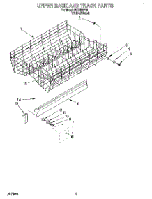 10 - Upper Rack And Track parts for Kitchenaid Dishwasher KUDH230Y2 from AppliancePartsPros.com