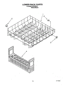 11 - Lower Rack parts for Kitchenaid Dishwasher KUDH23HY2 from AppliancePartsPros.com