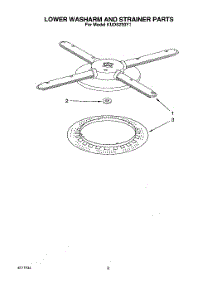 05 - Lower Washarm And Strainer parts for Kitchenaid Dishwasher KUDS230Y1 from AppliancePartsPros.com