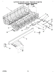 10 - Upper Rack And Track parts for Kitchenaid Dishwasher KUDG23HBWH0 from AppliancePartsPros.com