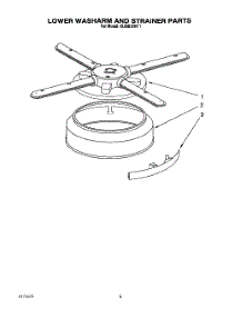 06 - Lower Washarm And Strainer parts for Kitchenaid Dishwasher KUDB22HT1 from AppliancePartsPros.com