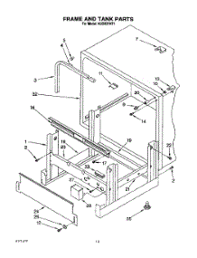 10 - Frame And Tank parts for Kitchenaid Dishwasher KUDB22HT1 from AppliancePartsPros.com