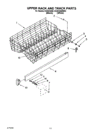 10 - Upper Rack And Track parts for Kitchenaid Dishwasher KUDD230BWH0 from AppliancePartsPros.com