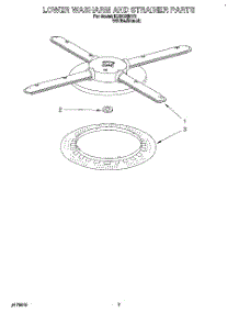 05 - Lower Washarm And Strainer parts for Kitchenaid Dishwasher KUDD23HY2 from AppliancePartsPros.com