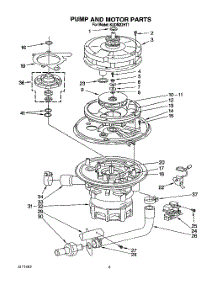 05 - Pump And Motor parts for Kitchenaid Dishwasher KUDM22HT1 from AppliancePartsPros.com