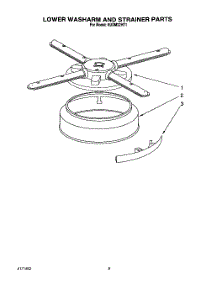 06 - Lower Washarm And Strainer parts for Kitchenaid Dishwasher KUDM22HT1 from AppliancePartsPros.com