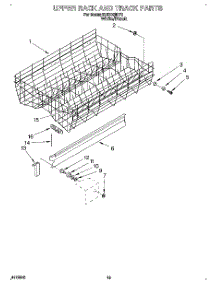 10 - Upper Rack And Track parts for Kitchenaid Dishwasher KUDD23HY2 from AppliancePartsPros.com