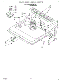 12 - Door And Latch parts for Kitchenaid Dishwasher KUDD23HY2 from AppliancePartsPros.com