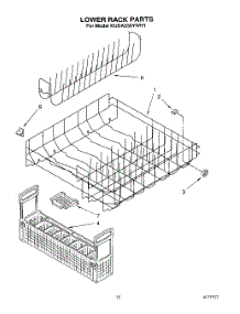 11 - Lower Rack parts for Kitchenaid Dishwasher KUDA230YWH1 from AppliancePartsPros.com