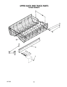 11 - Upper Rack And Track parts for Kitchenaid Dishwasher KUDM220T5 from AppliancePartsPros.com