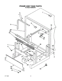 10 - Frame And Tank parts for Kitchenaid Dishwasher KUDB22HT0 from AppliancePartsPros.com