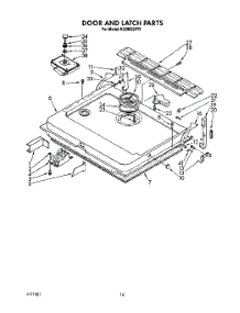 13 - Door And Latch parts for Kitchenaid Dishwasher KUDM220T5 from AppliancePartsPros.com