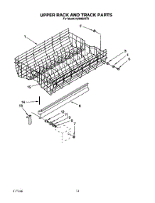 11 - Upper Rack And Track parts for Kitchenaid Dishwasher KUDB22HT0 from AppliancePartsPros.com
