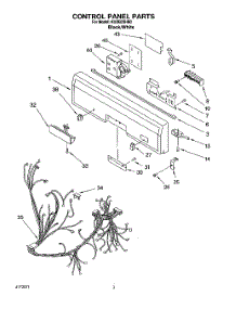 03 - Control Panel, Lit / Optional parts for Kitchenaid Dishwasher KUDB23HB0 from AppliancePartsPros.com