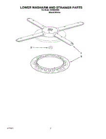 05 - Lower Washarm And Strainer parts for Kitchenaid Dishwasher KUDB23HB0 from AppliancePartsPros.com