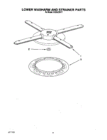 05 - Lower Washarm And Strainer parts for Kitchenaid Dishwasher KUDJ23HY1 from AppliancePartsPros.com