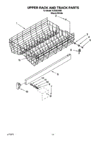 10 - Upper Rack And Track parts for Kitchenaid Dishwasher KUDB23HB0 from AppliancePartsPros.com