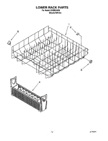 11 - Lower Rack parts for Kitchenaid Dishwasher KUDB23HB0 from AppliancePartsPros.com