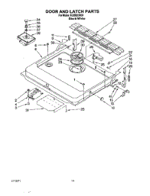 12 - Door And Latch parts for Kitchenaid Dishwasher KUDB23HB0 from AppliancePartsPros.com