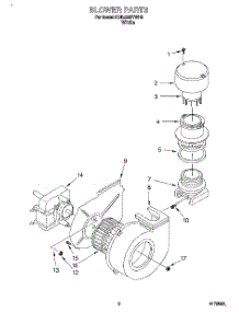 02 - Blower parts for Kitchenaid Dishwasher KUDJ230YWH3 from AppliancePartsPros.com