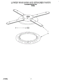05 - Lower Washarm And Strainer parts for Kitchenaid Dishwasher KUDJ230YWH3 from AppliancePartsPros.com