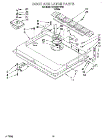 12 - Door And Latch parts for Kitchenaid Dishwasher KUDJ230YWH3 from AppliancePartsPros.com