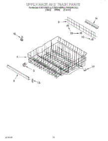 10 - Upper Rack And Track parts for Kitchenaid Dishwasher KUDR24SEBL2 from AppliancePartsPros.com