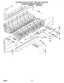 10 - Upper Rack And Track parts for Kitchenaid Dishwasher KUDA230YWH2 from AppliancePartsPros.com