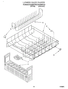 11 - Lower Rack parts for Kitchenaid Dishwasher KUDA230YWH2 from AppliancePartsPros.com
