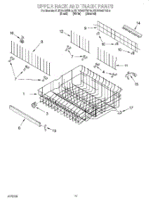 09 - Upper Rack And Track parts for Kitchenaid Dishwasher KUDV24SEWH0 from AppliancePartsPros.com