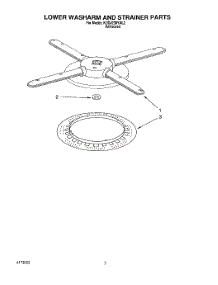 05 - Lower Washarm And Strainer parts for Kitchenaid Dishwasher KUDJ230YAL2 from AppliancePartsPros.com