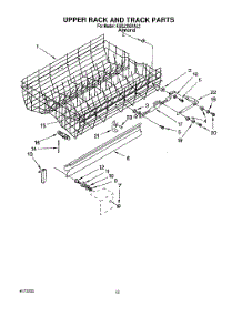 10 - Upper Rack And Track parts for Kitchenaid Dishwasher KUDJ230YAL2 from AppliancePartsPros.com