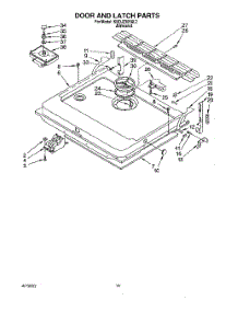 12 - Door And Latch parts for Kitchenaid Dishwasher KUDJ230YAL2 from AppliancePartsPros.com