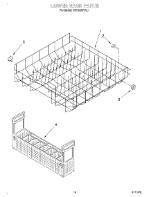 11 - Lower Rack parts for Kitchenaid Dishwasher KUDJ230YAL1 from AppliancePartsPros.com