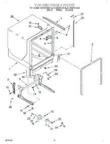 08 - Tub And Frame parts for Kitchenaid Dishwasher KUDS24SEAL2 from AppliancePartsPros.com